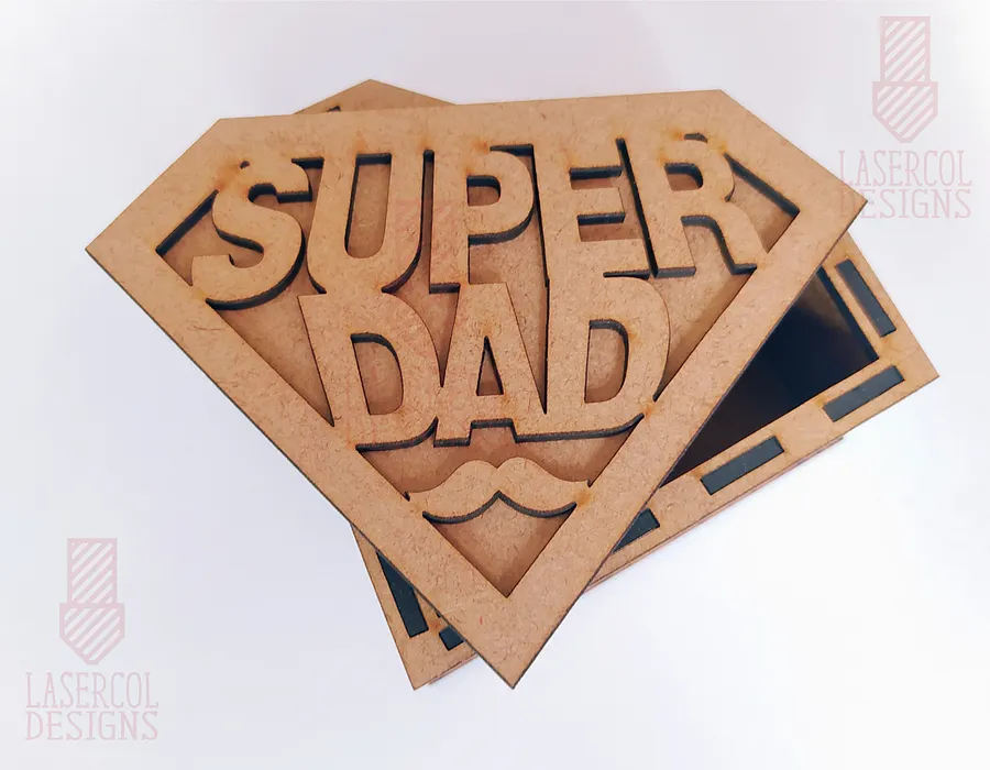 Superdad Box (Two Sizes) - Laser Cut Files product image (4)