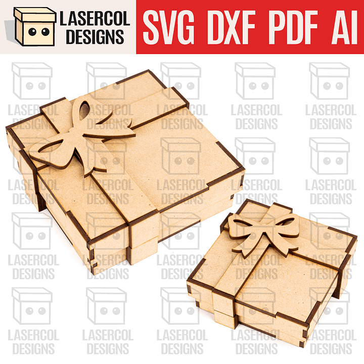 Gift Box Set 2 (Two Sizes) - Laser Cut Files product image (1)