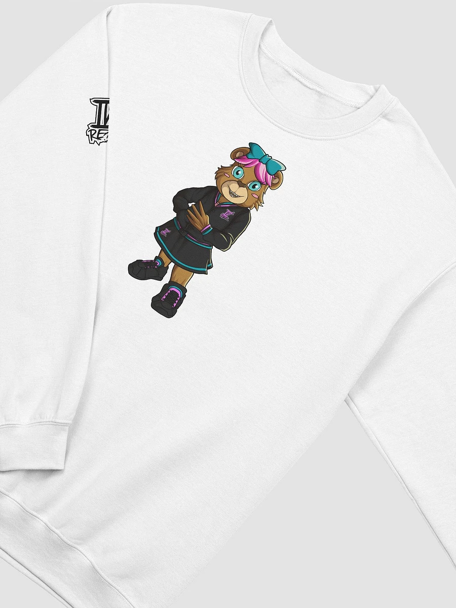 Standing Girl Bear White Crewneck Sweatshirt product image (3)