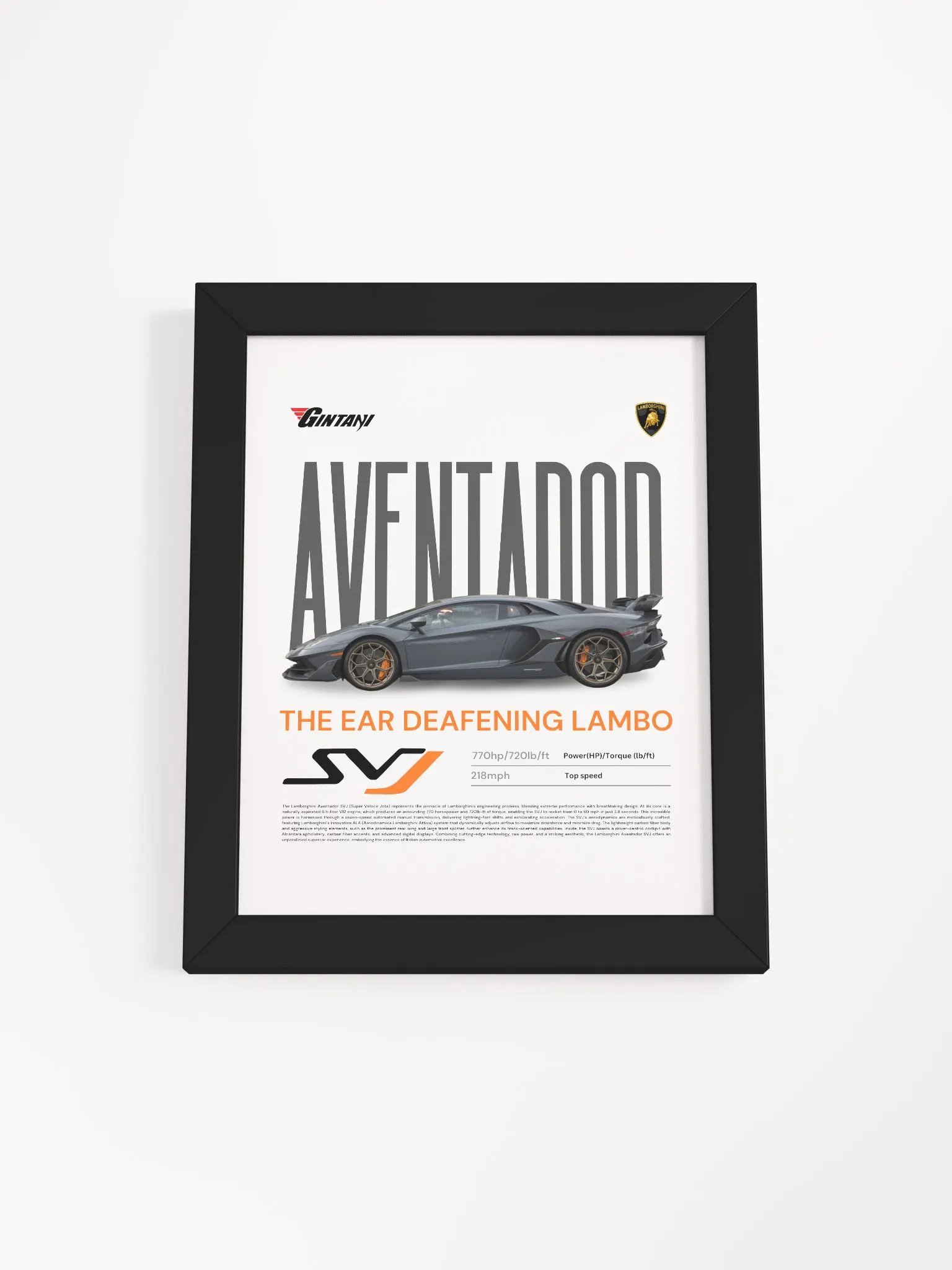 LAMBORGHINI AVENTADOR SVJ FRAMED POSTER product image (1)
