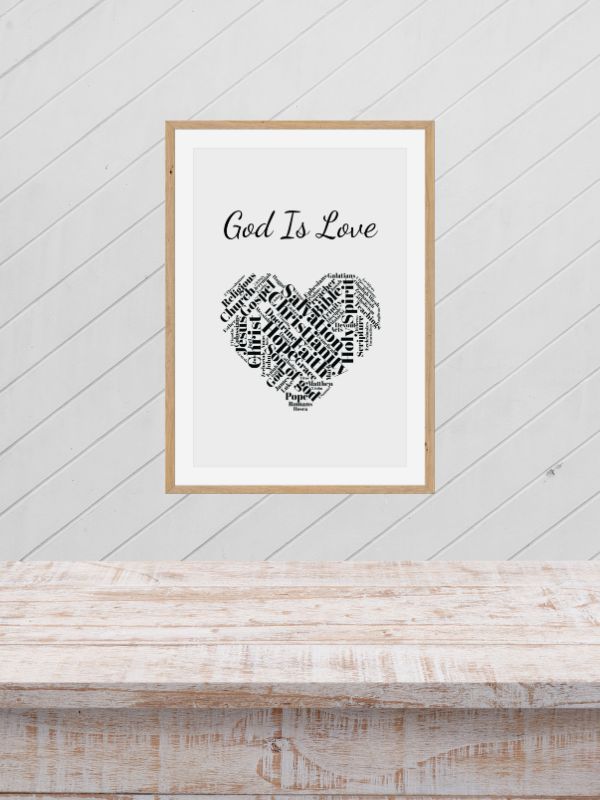 Printable Christian Wall Art – "God is Love" Heart Design product image (4)