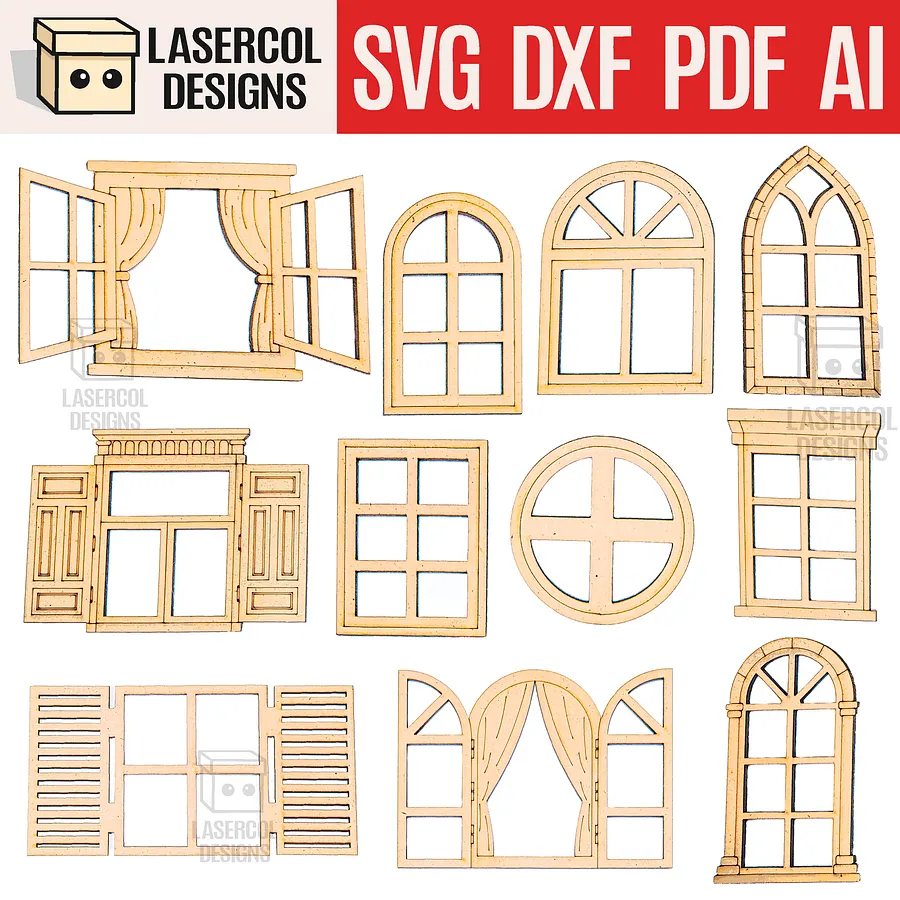 Windows Cut Outs - Laser Cut Files product image (1)