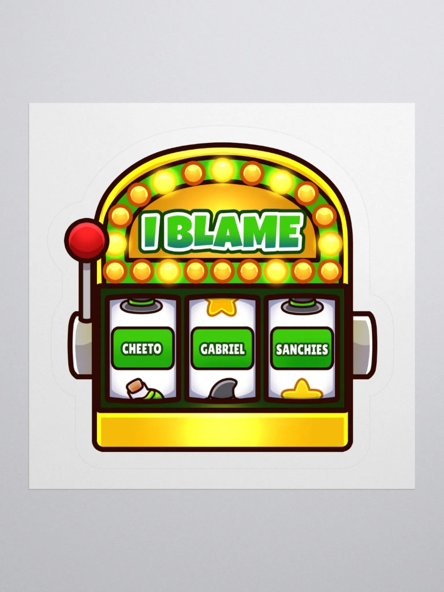 Blame Game Slot Machine Kiss Cut Stickers product image (1)