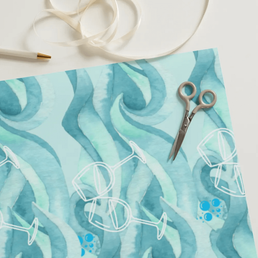 Ocean Toast Celebration Wrapping Paper Set for birthdays and occasion presents product image (11)