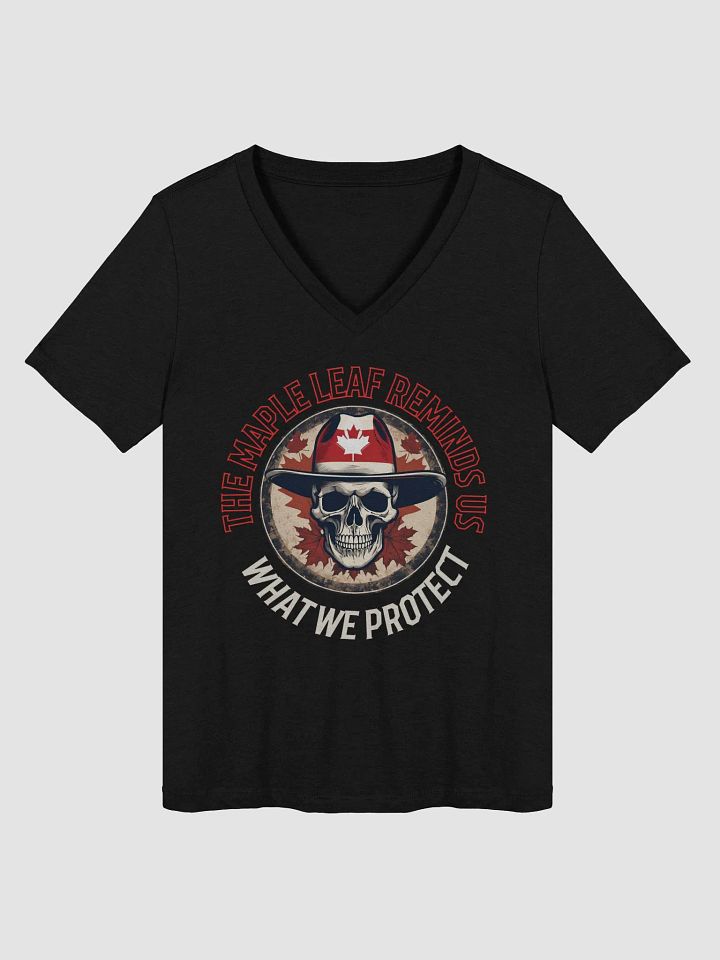 Maple Leaf Skull Relaxed V-Neck Tee product image (14)
