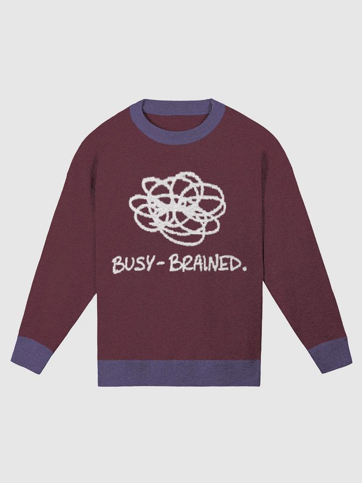 BUSY-BRAINED (white + grape design) knitwear crewneck product image (5)