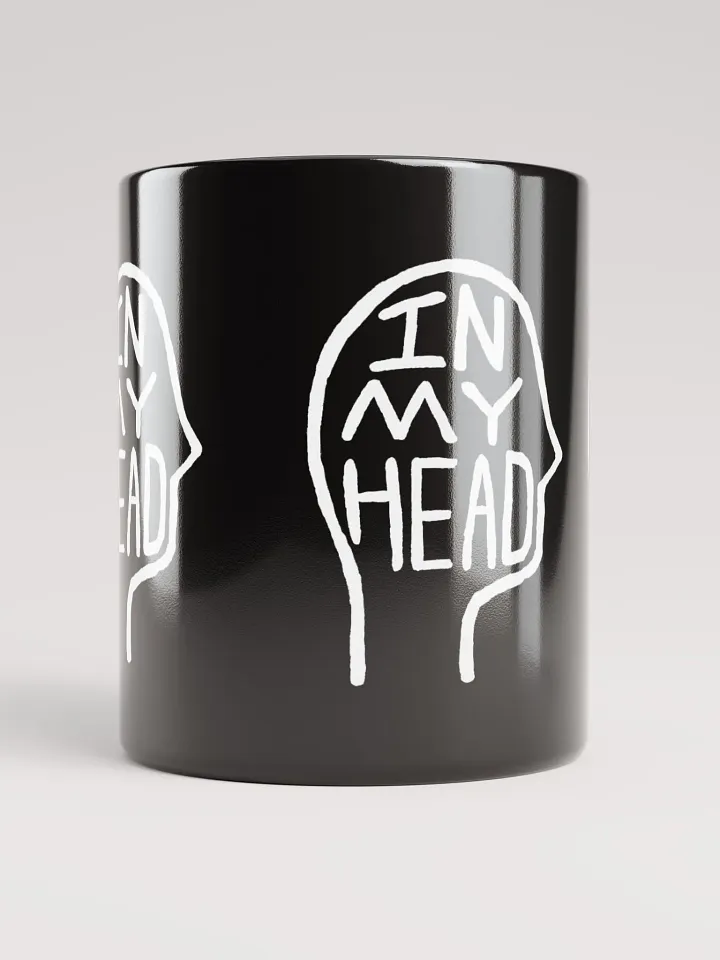In My Head (white design) black coffee mug product image (2)
