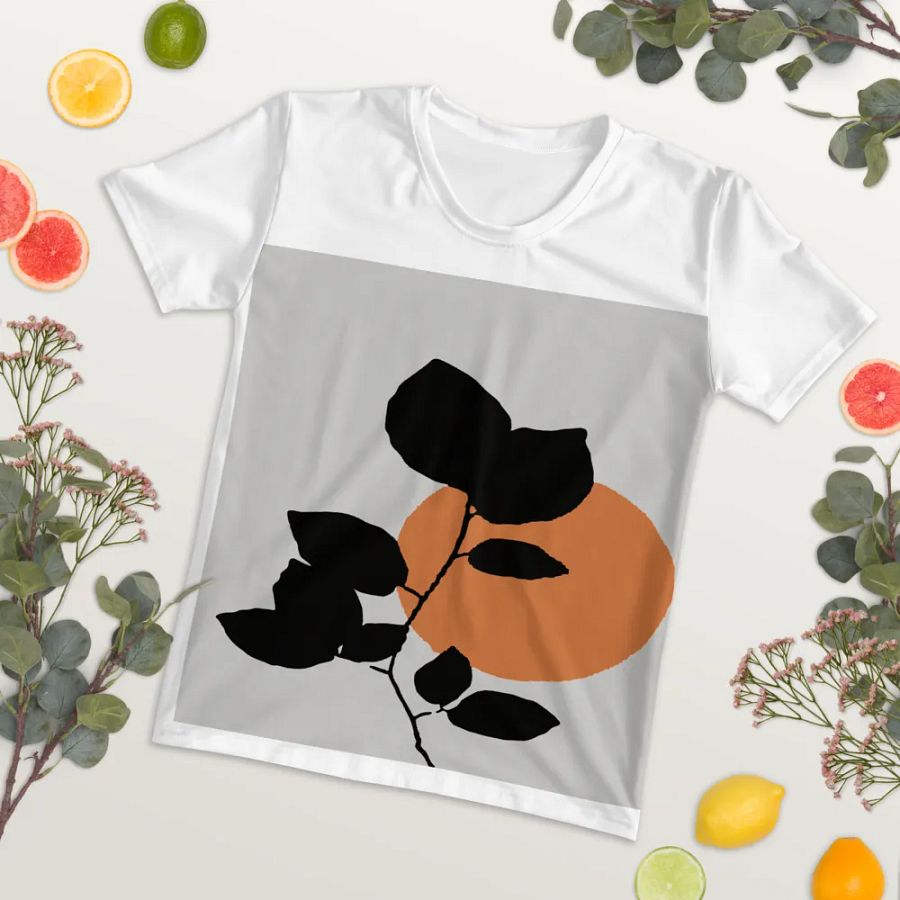 Hand-Drawn Flat Design Flower Outline Unisex T-Shirt DT006 product image (10)