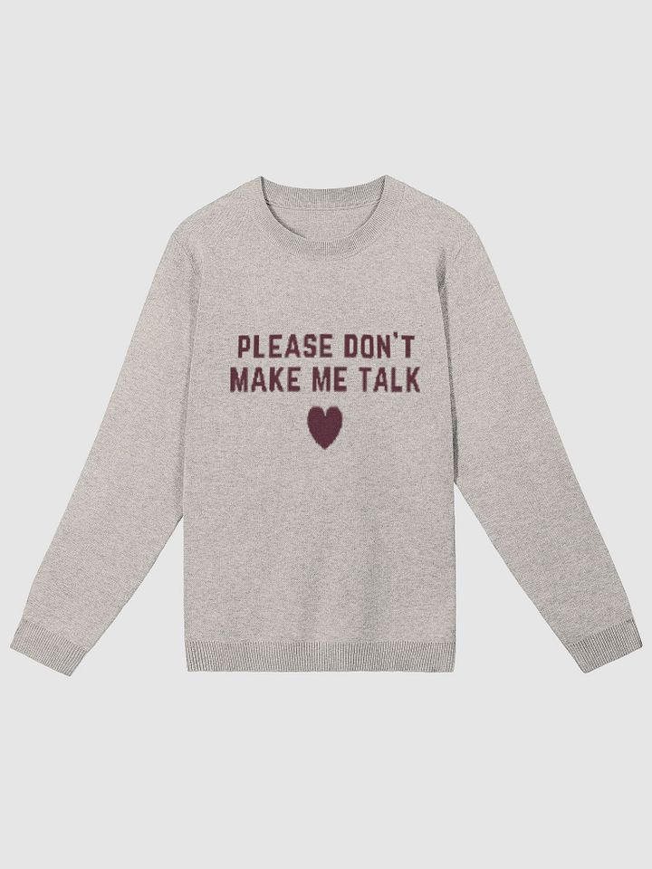 PLEASE DON'T MAKE ME TALK (maroon + sand) knitwear classic crewneck product image (2)