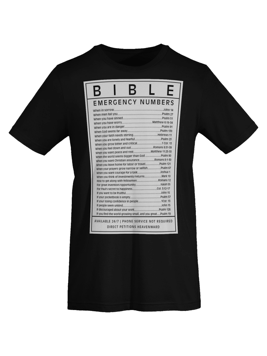 Bible Emergency Numbers T-Shirt product image (7)
