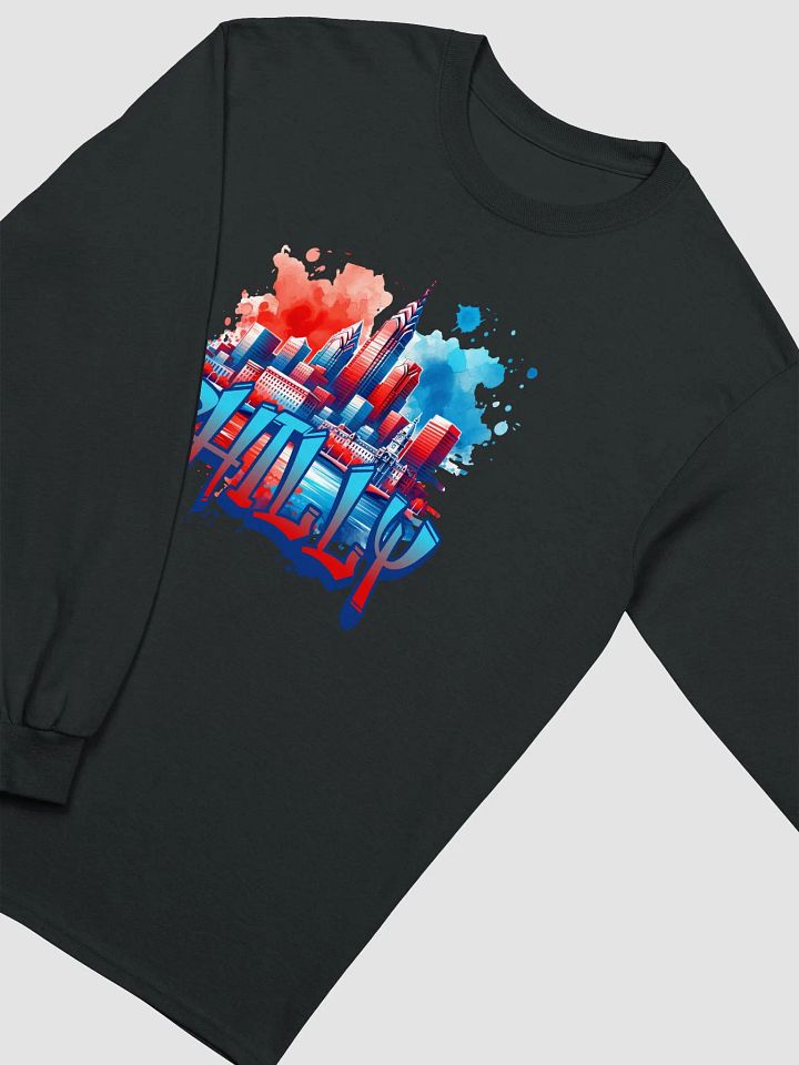 PHILLY CITYSCAPE LONG SLEEVE TEE - RED/BLUE product image (25)