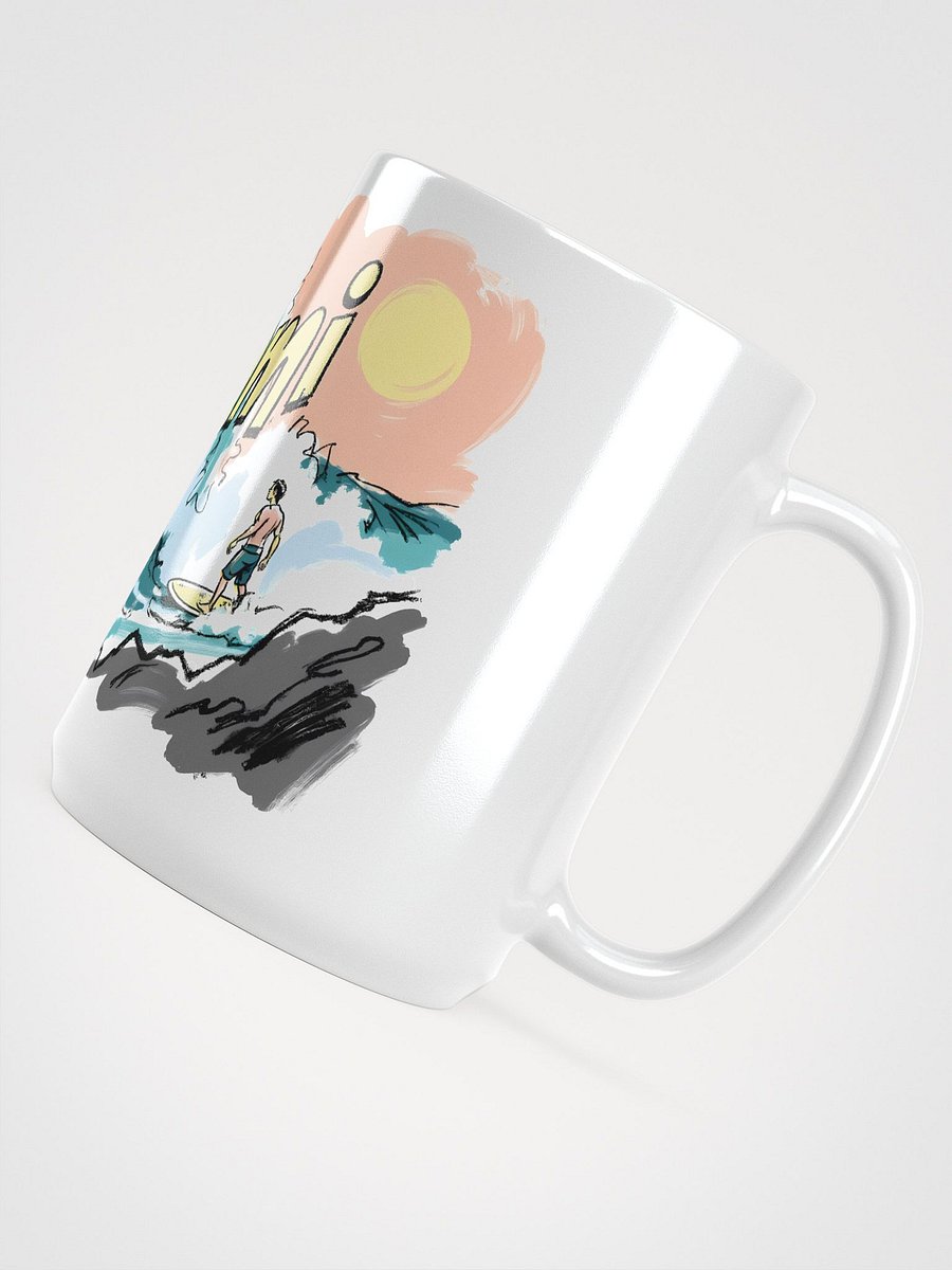 Tsunami Surf Art Print – Bold Wave Glossy Mug product image (5)
