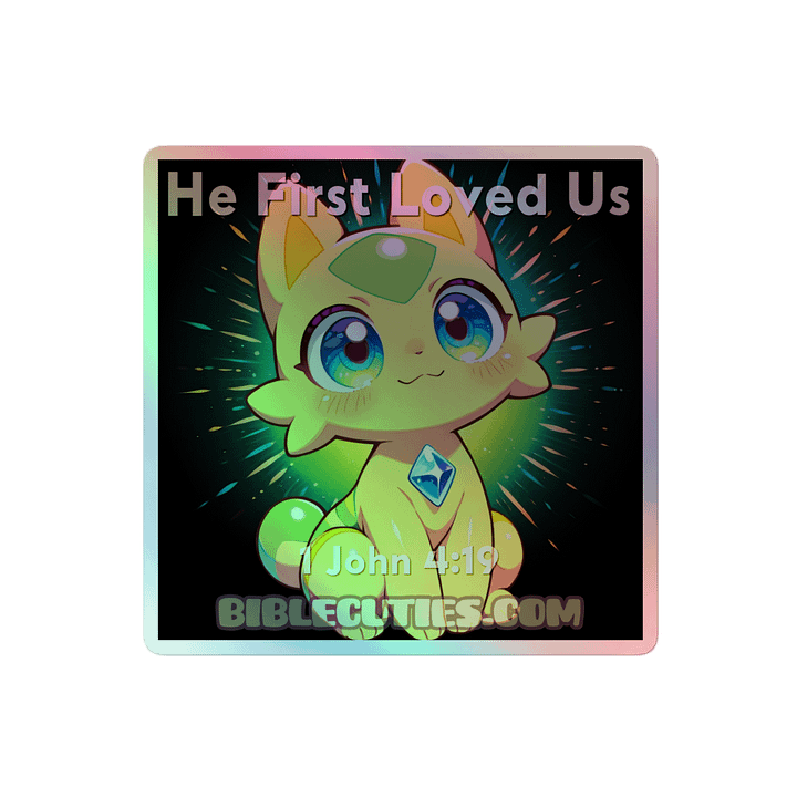 Bible Cuties Rebekah - He First Loved Us Holographic Sticker product image (2)