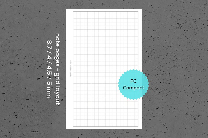 grid note pages - Franklin Covey Compact - various grid sizes - 3.7/4/4.5/5 mm product image (1)