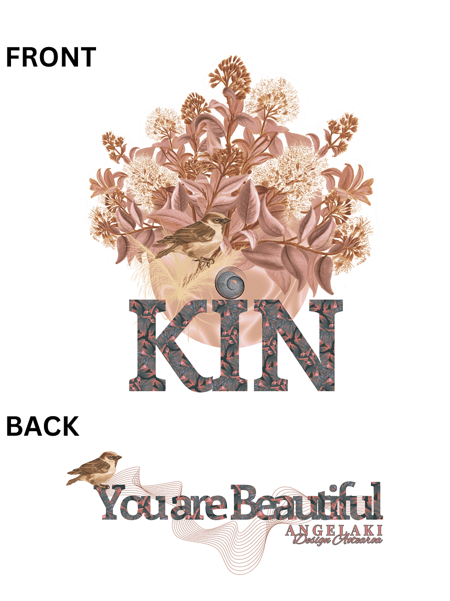 Unisex Kinship - You are Beautiful - Warmed Up Earthy Tone Sparrow and Rata Tee product image (4)