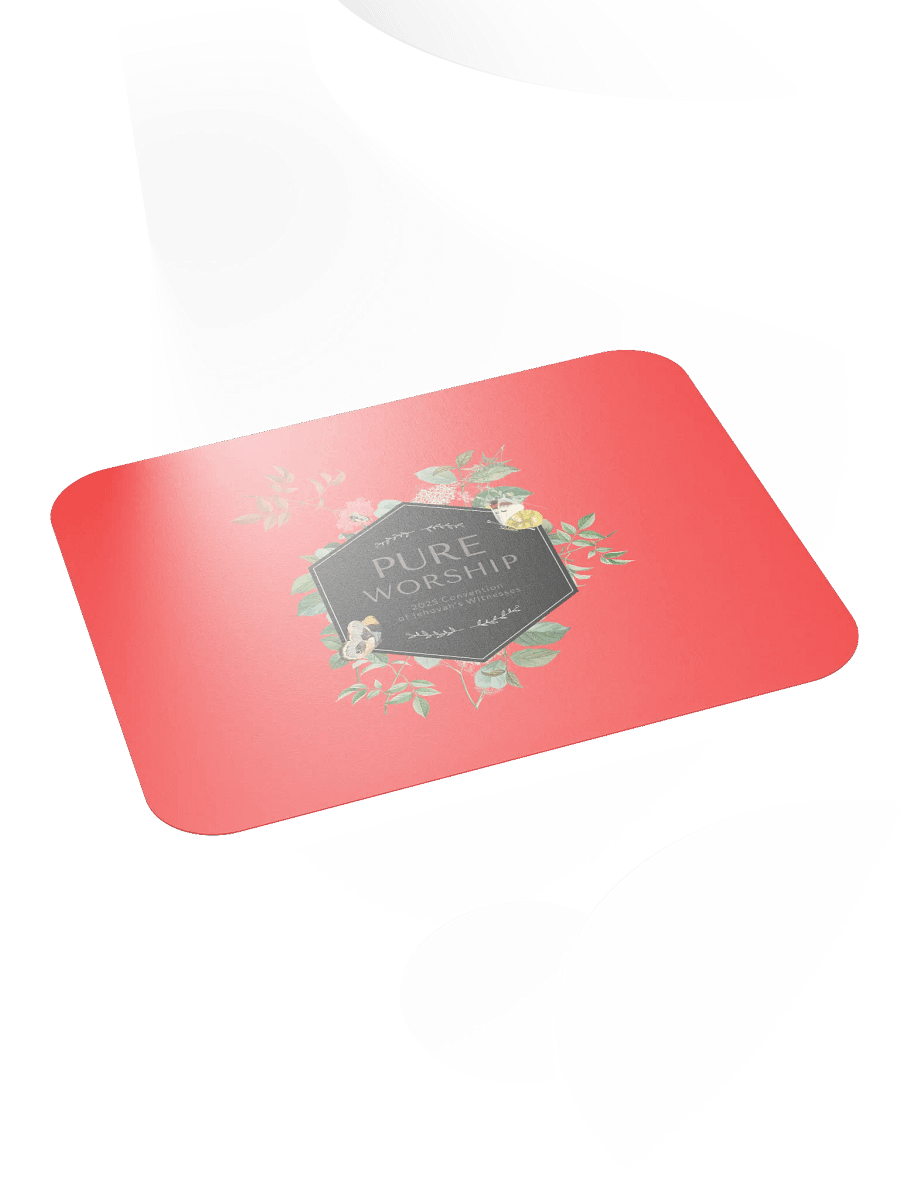 "Pure Worship" 2025 Convention | Coral Red Botanical Mouse Pad product image (4)