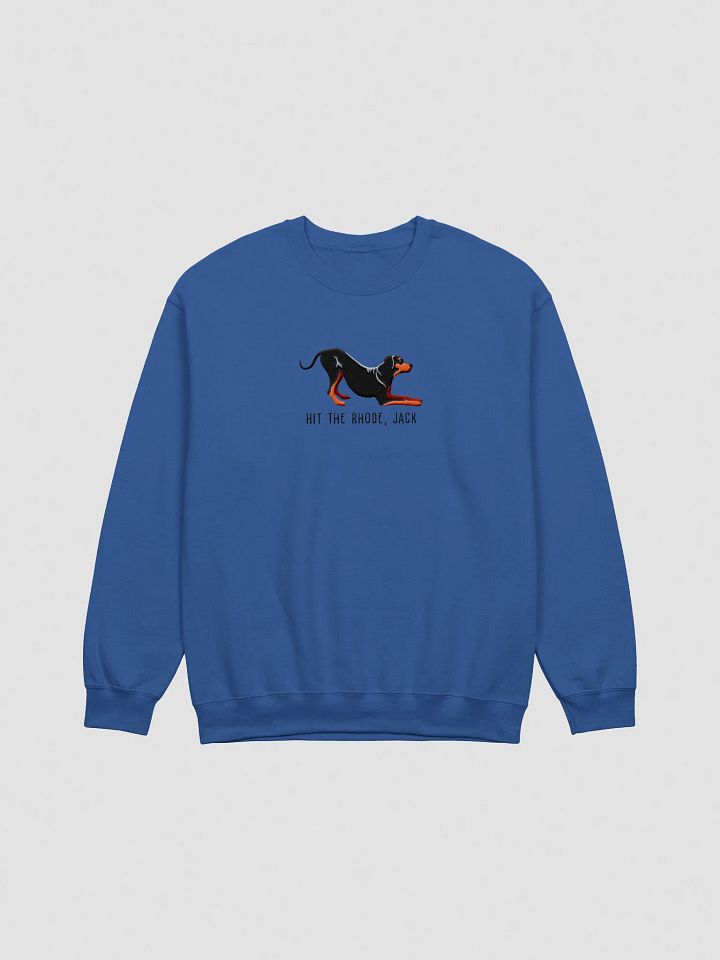 Hit the Rhode, Jack Sweatshirt (Embroidered) of a Rhodesian Ridgeback(Black & Tan) product image (4)