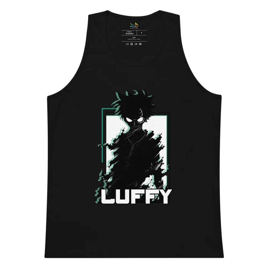 Shadowed Vigilance: LUFFY Anime Glitch Design Tank Top product image (7)