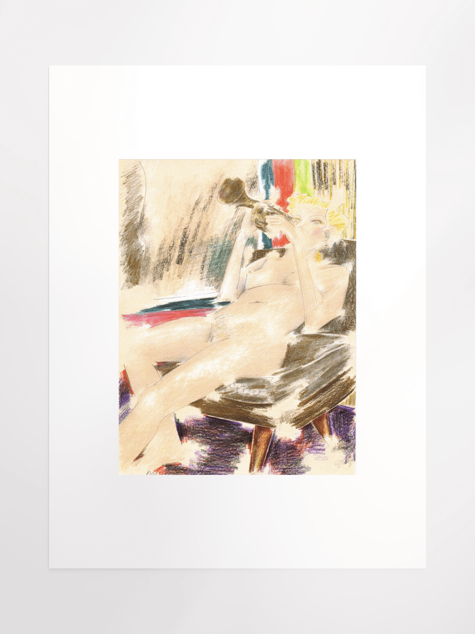 Woman Playing a Trumpet 1985 print product image (2)