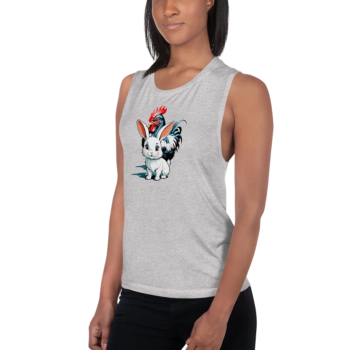 Snow Bunny and Black Cock Flowy Tank product image (14)
