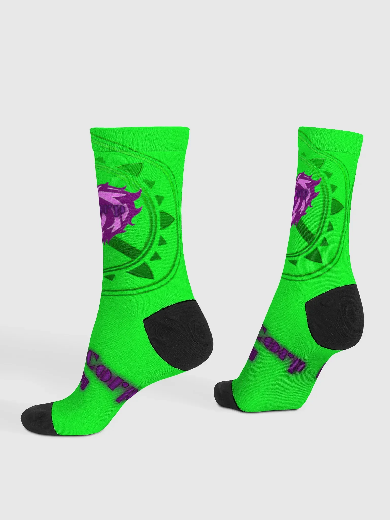 green and purple mega-corp socks product image (4)