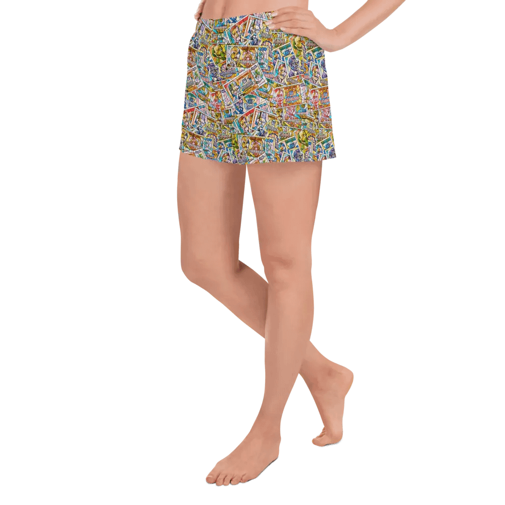 Jugoslovenski inflatorni dinar 1993 (Kolaž/mozaik) All-Over Print Women's Athletic Short Shorts product image (4)