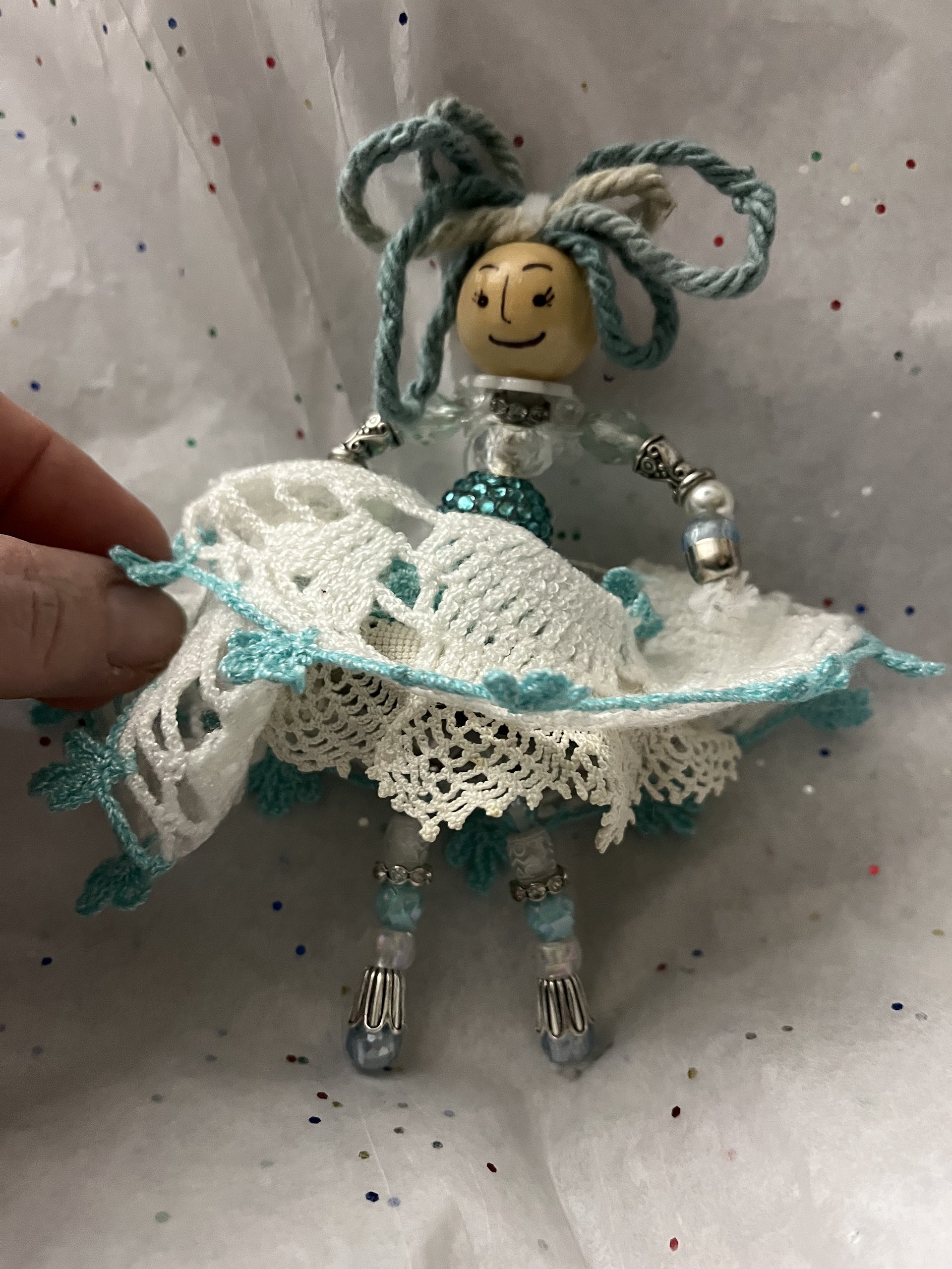 Turquoise Princess w/ Double Antique Lace/Linen Skirts product image (2)