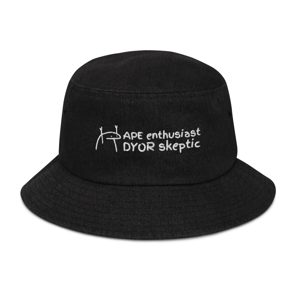 APE enthusiast | Crypto funny meme Denim Bucket Hat product image (1)