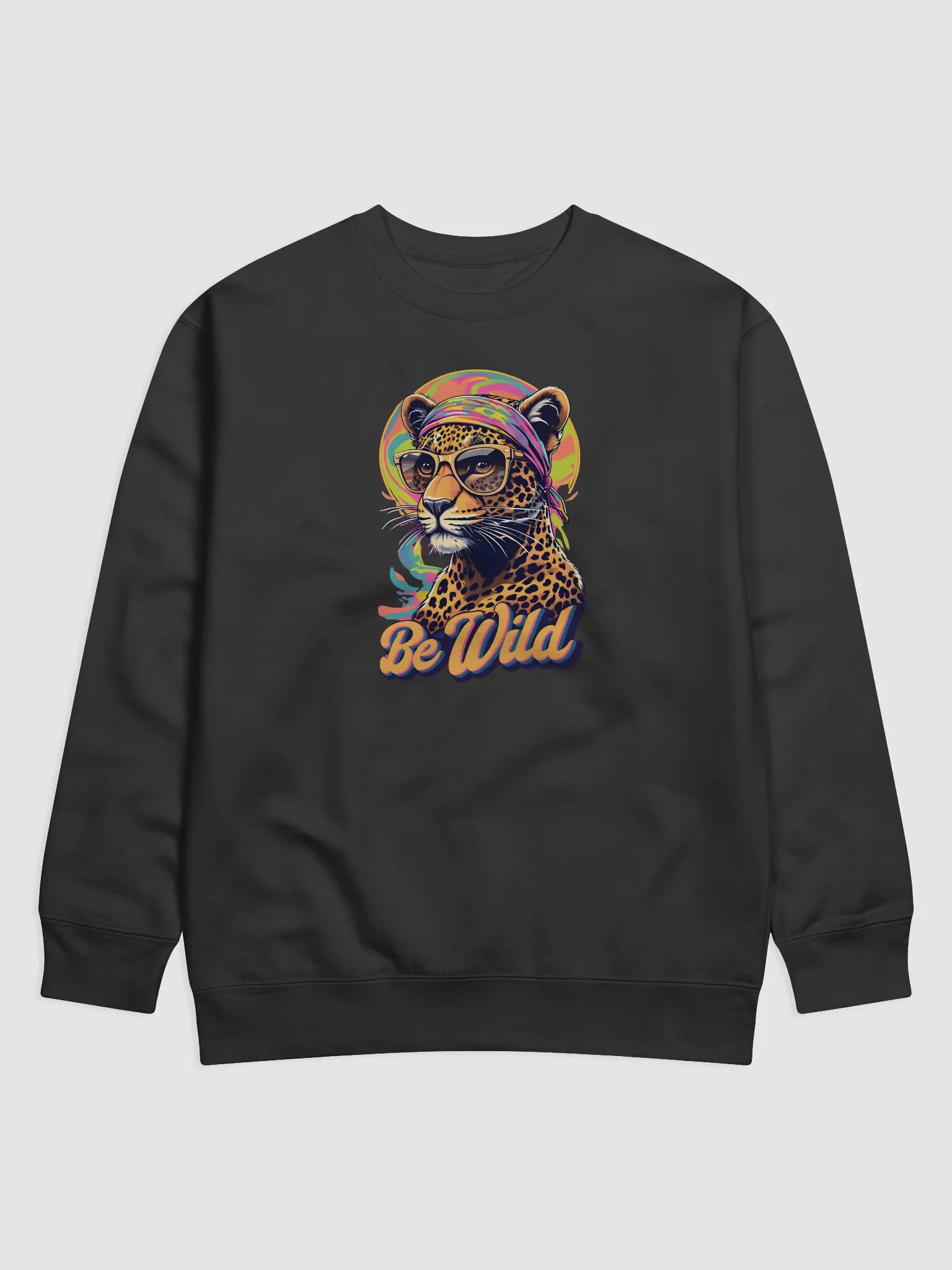 Groovy Be Wild Psychedelic Leopard Crewneck Sweatshirt product image (1)