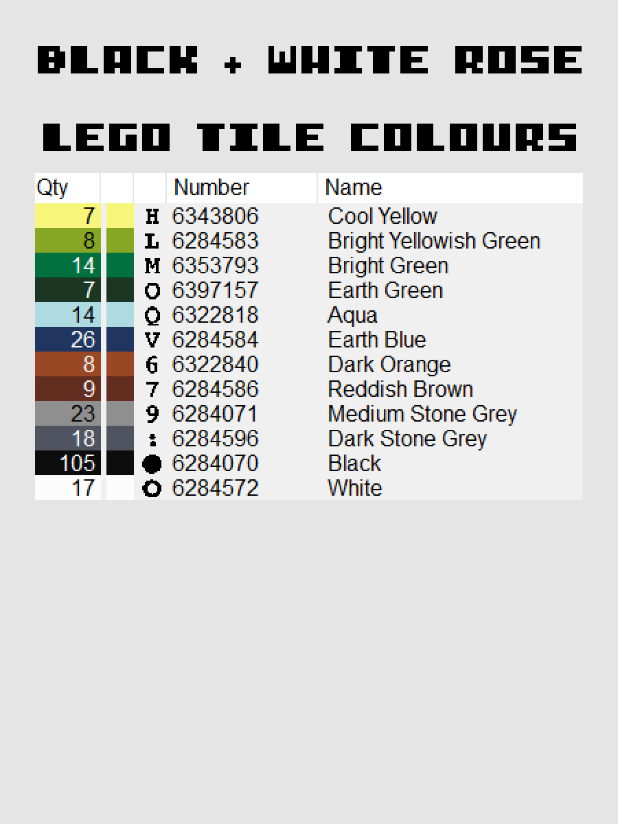 Black and White Rose Pixel Art product image (5)