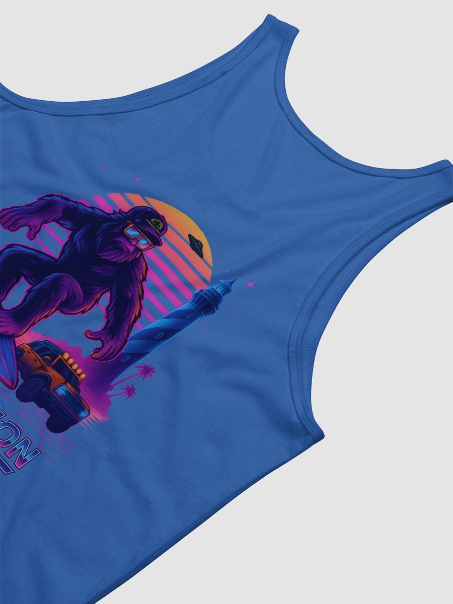 Destination Bigfoot Bronco Synthwave Bella+Canvas Jersey Tank (Blue) product image (5)