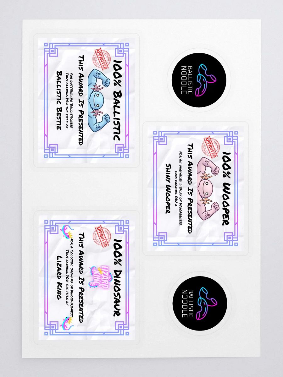 100% Certificate Mini Stickers product image (3)