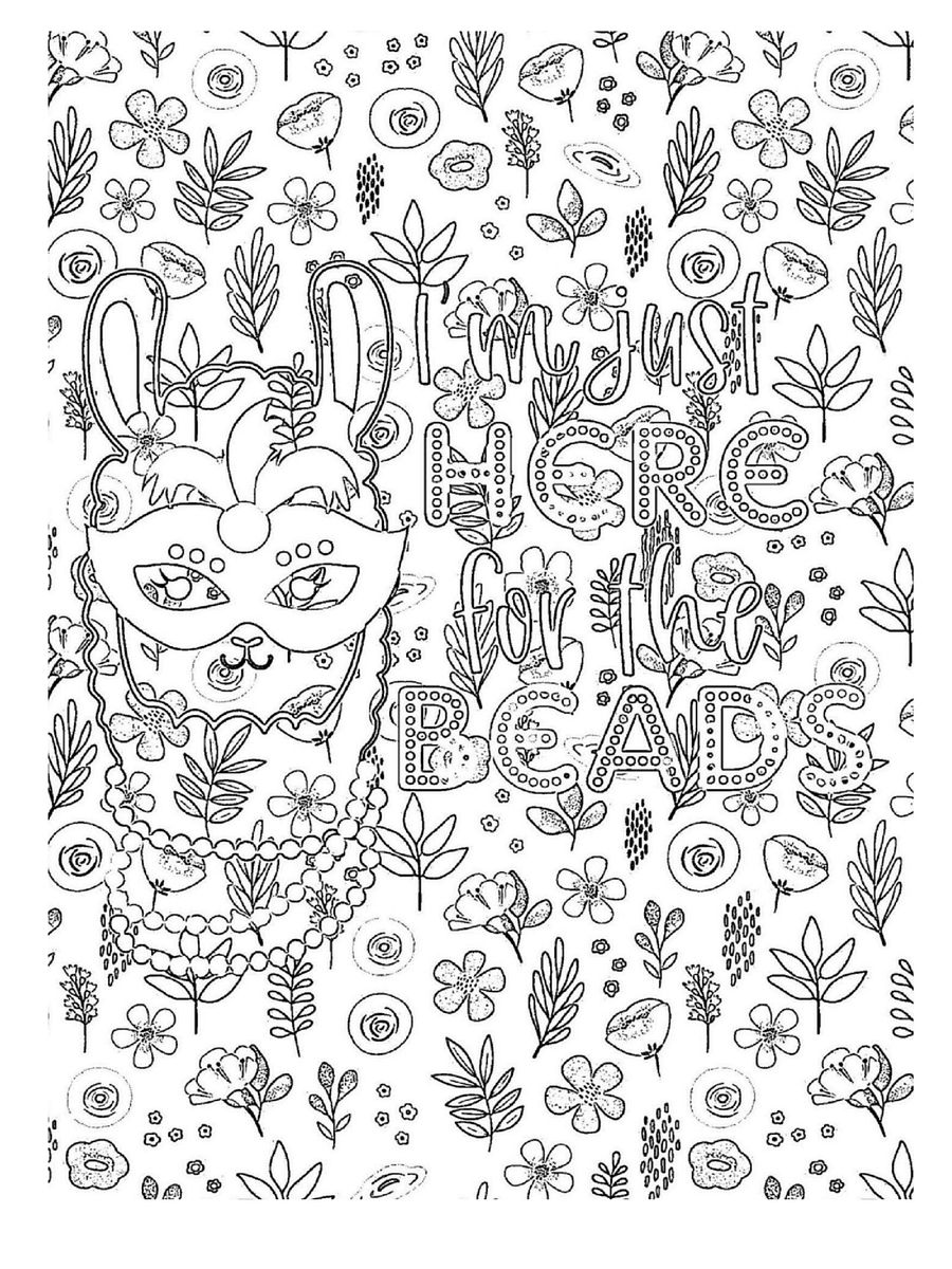 Mardi Gras Cutie Coloring Book for Adults: Calming Coloring Pages for Women, Relaxation Hobby Activity Book, Simple Coloring Line Art for Seniors product image (7)