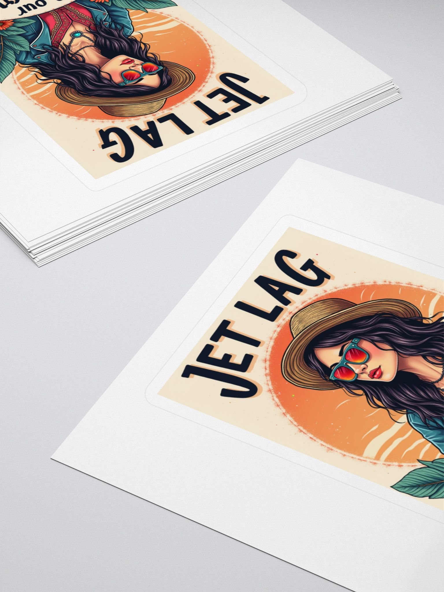 Jet Lag Superpower Sticker – Retro Travel Vibe product image (4)