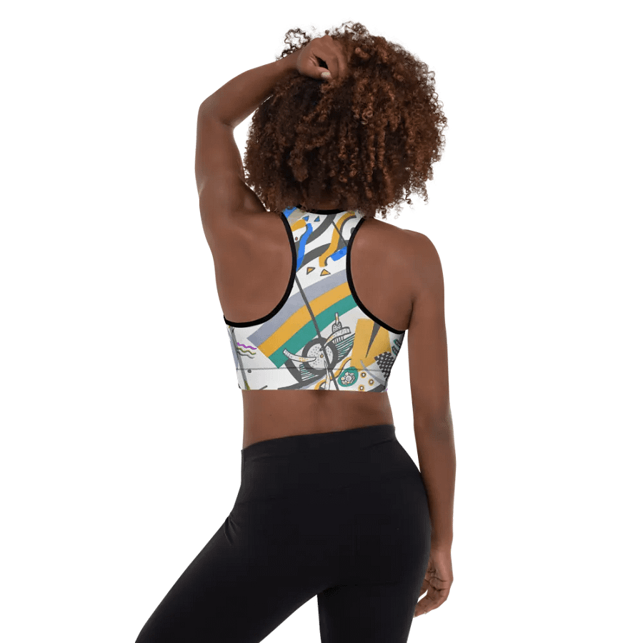 Abstract Lithographic Pattern Design Padded Sports Bra - V4 product image (1)