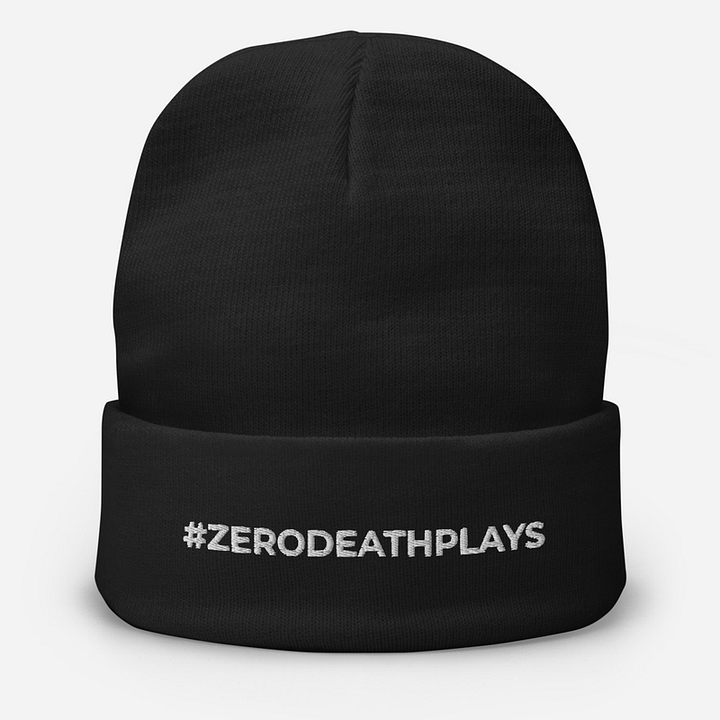 [LuftyTV] #ZeroDeathPlays Unisex Beanie (White Text) product image (1)