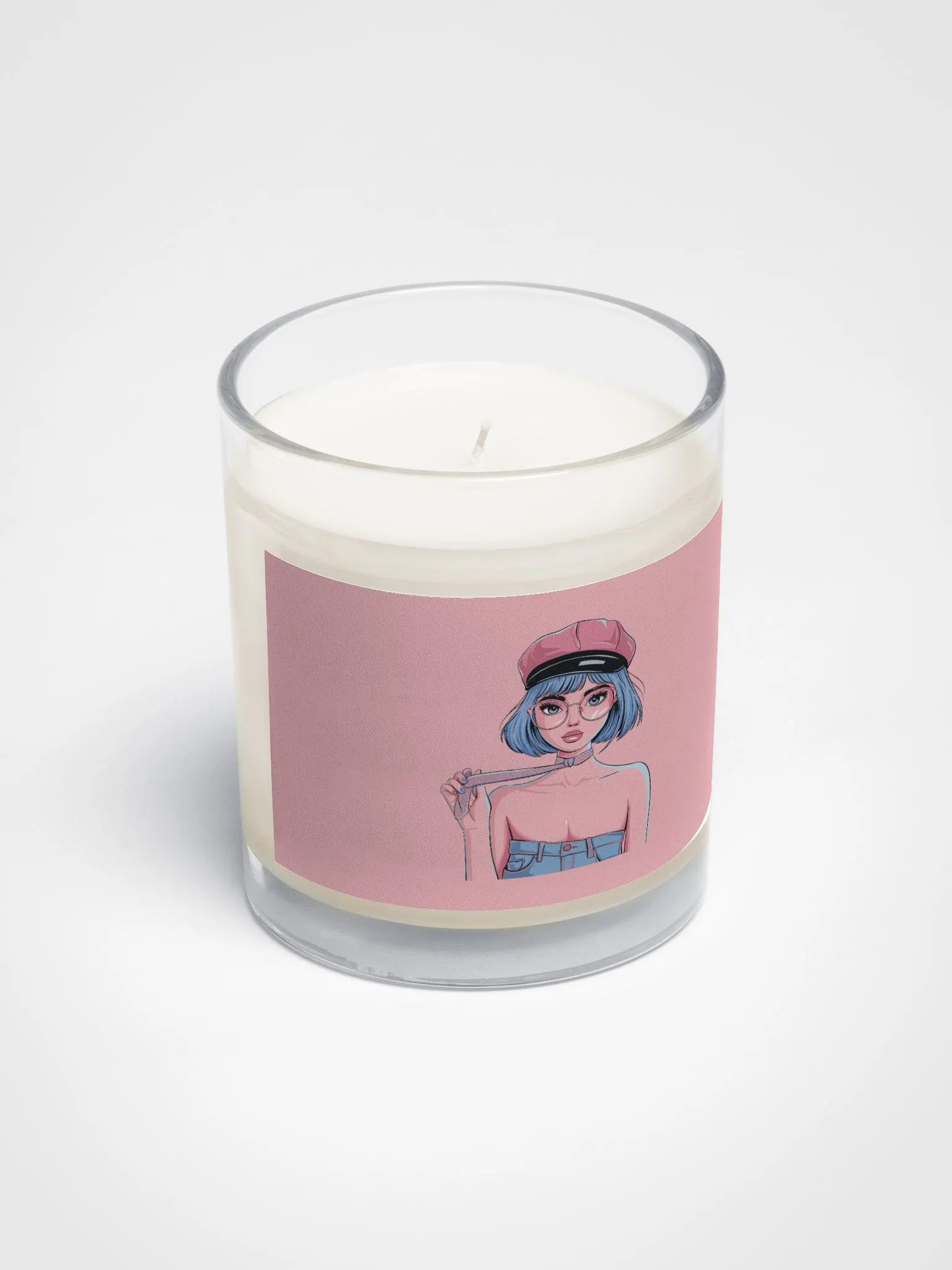 Whimsical Blue Hair & Beret Soy Wax Candle product image (2)