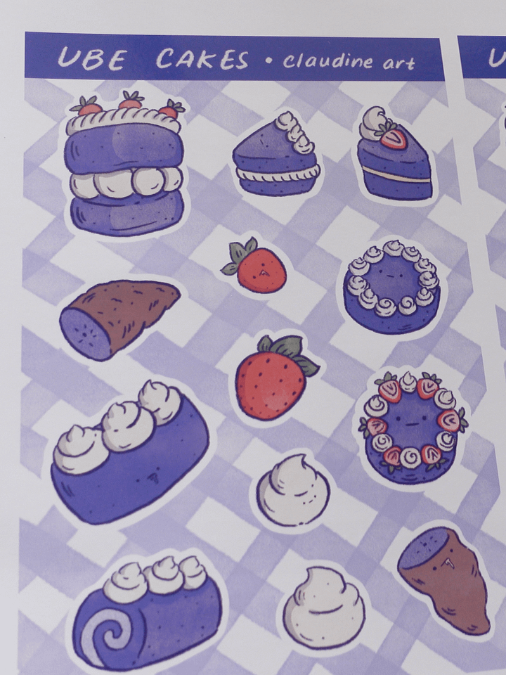 Ube Cake Desserts Sticker Vinyl Sheet product image (1)