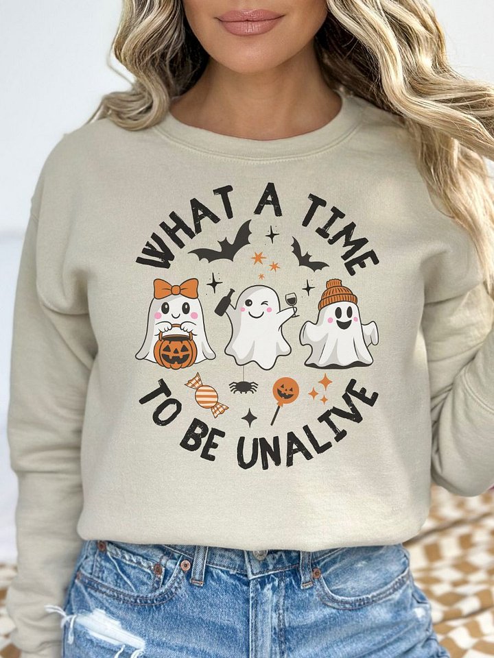 Spooky Season Ghost Sweatshirt - Light product image (13)