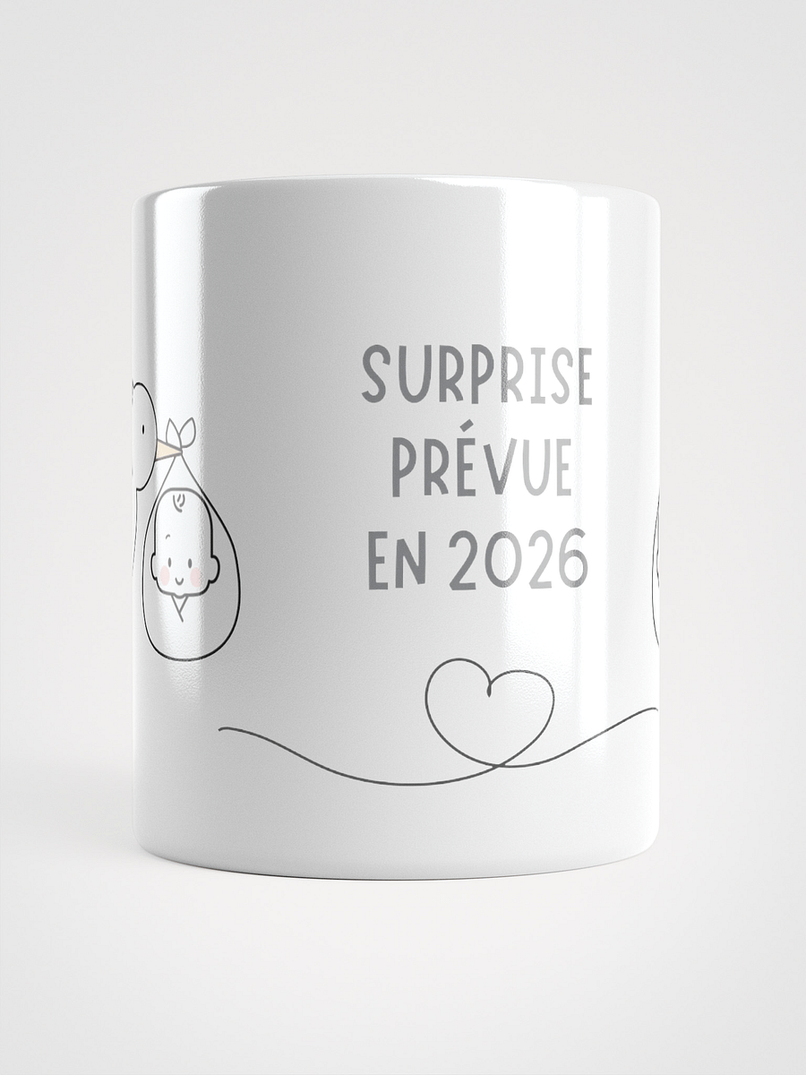Mug Blanc - Surprise Prévue en 2026 - Cigogne Annonce Naissance - Cadeau Original product image (1)