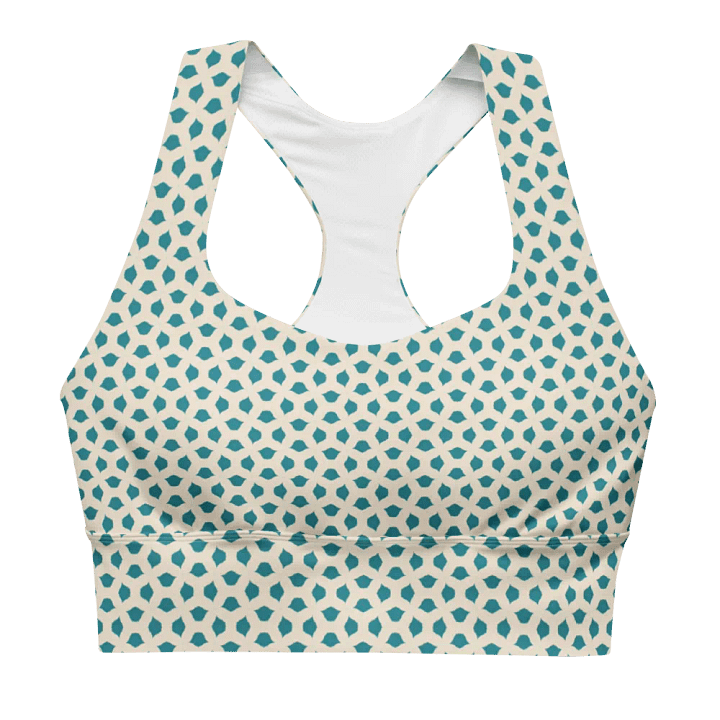Blue Leaves Longline Sports Bra product image (2)