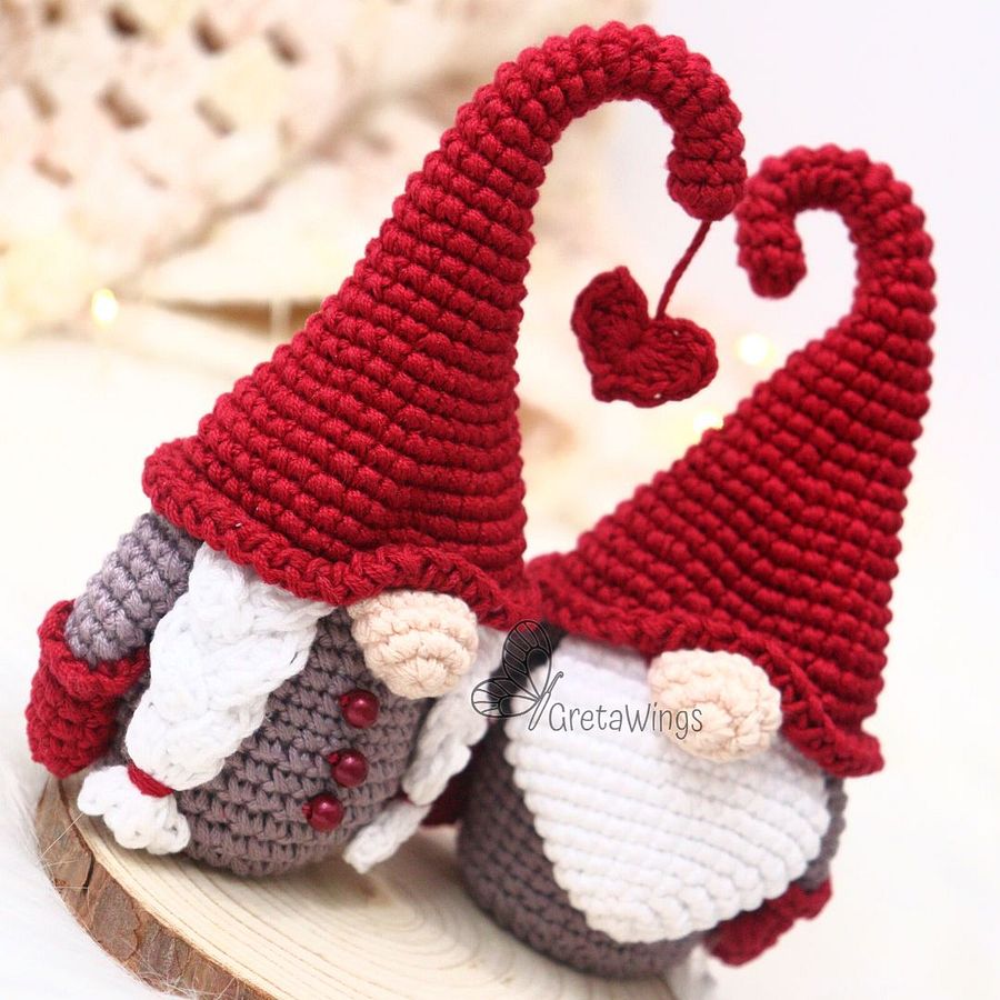 Patrón de amigurumi de gnomos inspirados en Navidad y San Valentín (Descarga Digital) product image (6)
