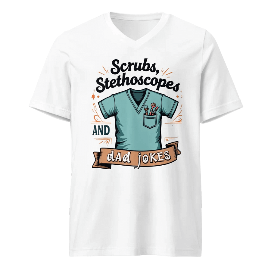 Stylish Scrubs & Dad Jokes V-neck tee product image (1)