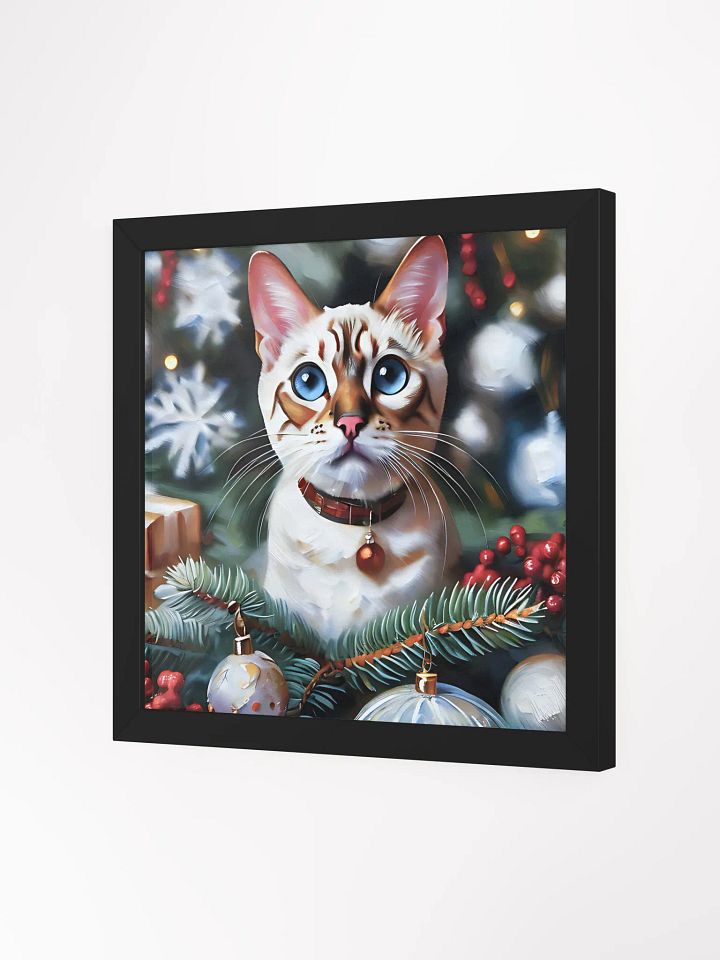 "CHRISTMAS MAGIC OF A BENGAL CAT" / FRAMED HIGH-QUALITY MATTE POSTER / 12" X 12" product image (6)
