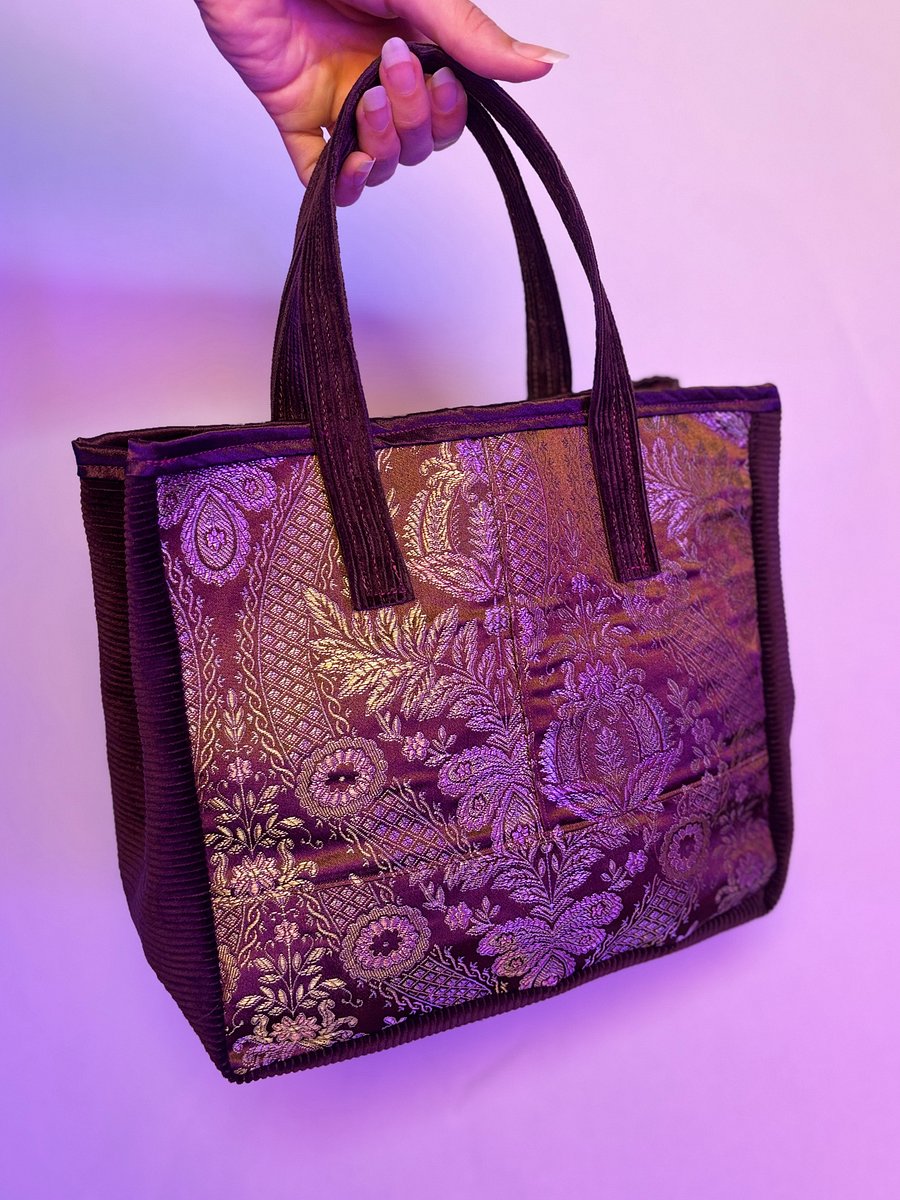 Medium Franken Purse (Floral Coper Gold and Purple) product image (1)