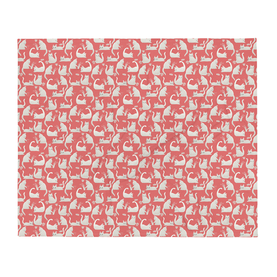 Bad Cats Knocking Stuff Over Throw Blanket, Pink product image (1)