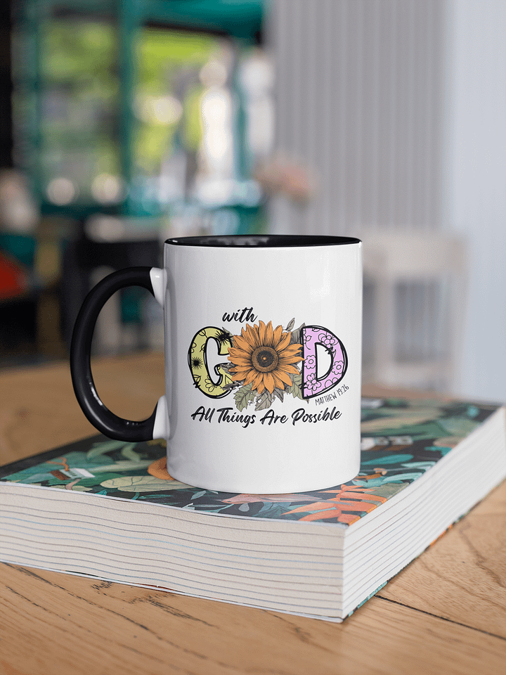 Sunflower Faith: 'With GOD' Coffee Mug product image (1)