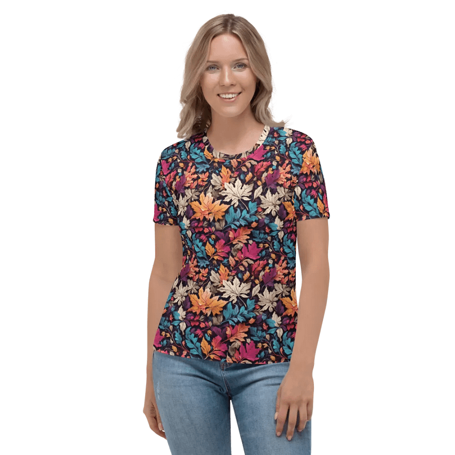 Leaf Pattern All Over Print T-shirt product image (2)