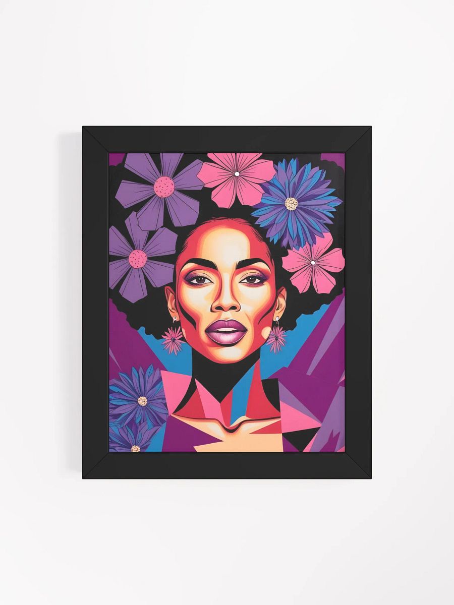 Floral Afro Stylized Framed Poster product image (26)