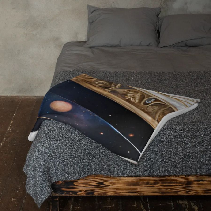 WHITE Cosmic Cat Luxury Throw Blanket product image (11)
